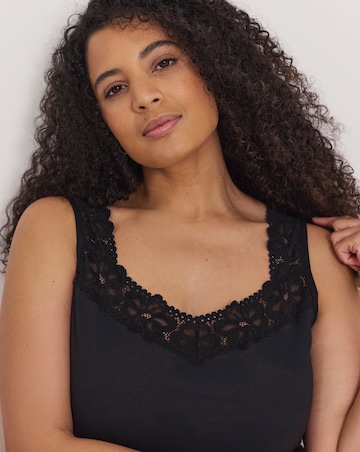 Pretty Secrets (2 Pack) Lace Trim Cotton Vests