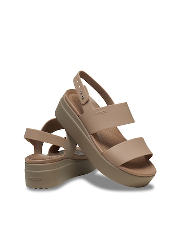 Crocs Latte/Mushroom Brooklyn Low Wedge - Standard Fit