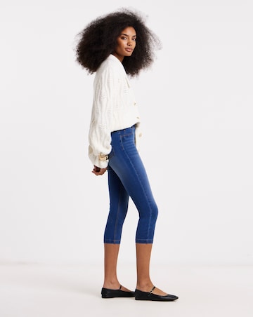 Mid Blue Skinny Cropped Jeggings