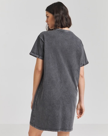 Acid Wash Cotton Jersey T-Shirt Dress