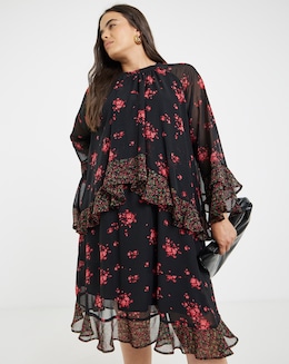 Simply Be Mixed Print Skater Dress
