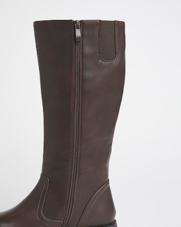 Heavenly Feet Bernice Knee High Boots Curvy Calf Wide Fit