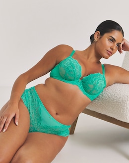 Ann Summers Sexy Lace Planet High Waist Brazillian Bright Green