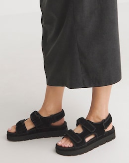 Tyla Strappy Suede Touch and Close Sandals Extra Wide EEE Fit