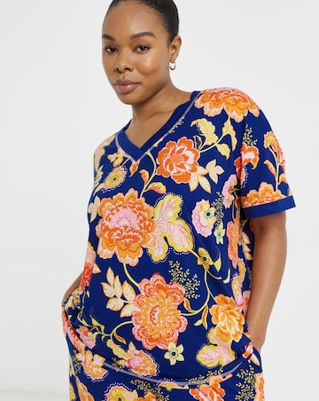 Figleaves V-Neck Pyjama Set Floral Print