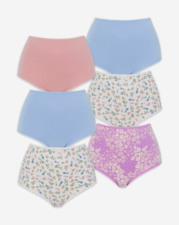 Pretty Secrets (6 Pack) Cotton Full Fit Brief Knickers