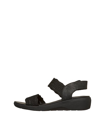 Skechers Arya Glitter Knit Sling Back Black Sandals - Standard Fit (D)