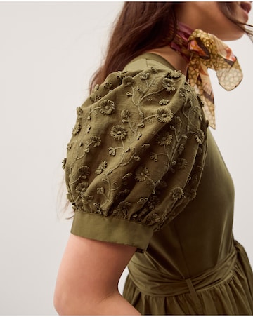 Monsoon Fawn Puff Sleeve Midi Dress