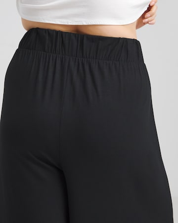 Black Jersey Wide Leg Culottes