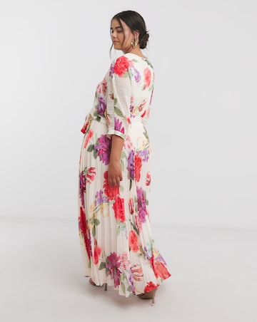 Joanna Hope Printed Pleated Maxi Dress