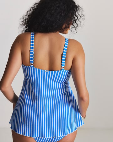 Figleaves Stripe Tie Front Tankini Top