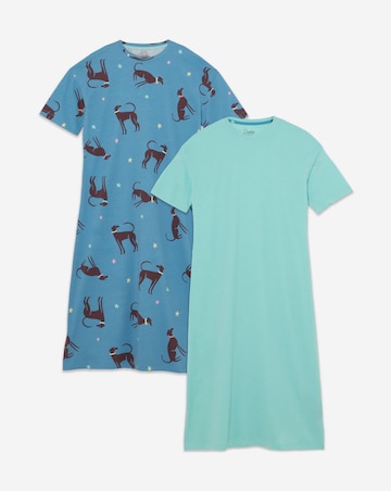 Pretty Secrets (2 Pack) Value Dog Print Midi Nighties
