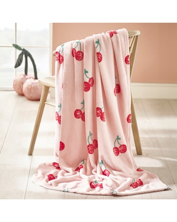 Catherine Lansfield Disco Cherries Fleece Throw
