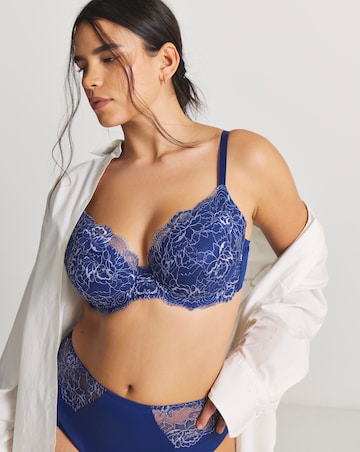 Pretty Secrets Ella Padded Plunge Wired Bra (B-G) Blue
