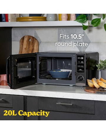 Russell Hobbs Midnight 20 Litre Dark Steel Digital Microwave