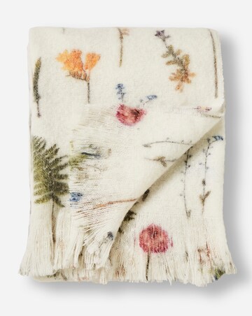 Pressed Floral Faux Mohair Throw