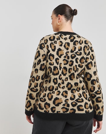 Leopard Print Boxy Cardigan