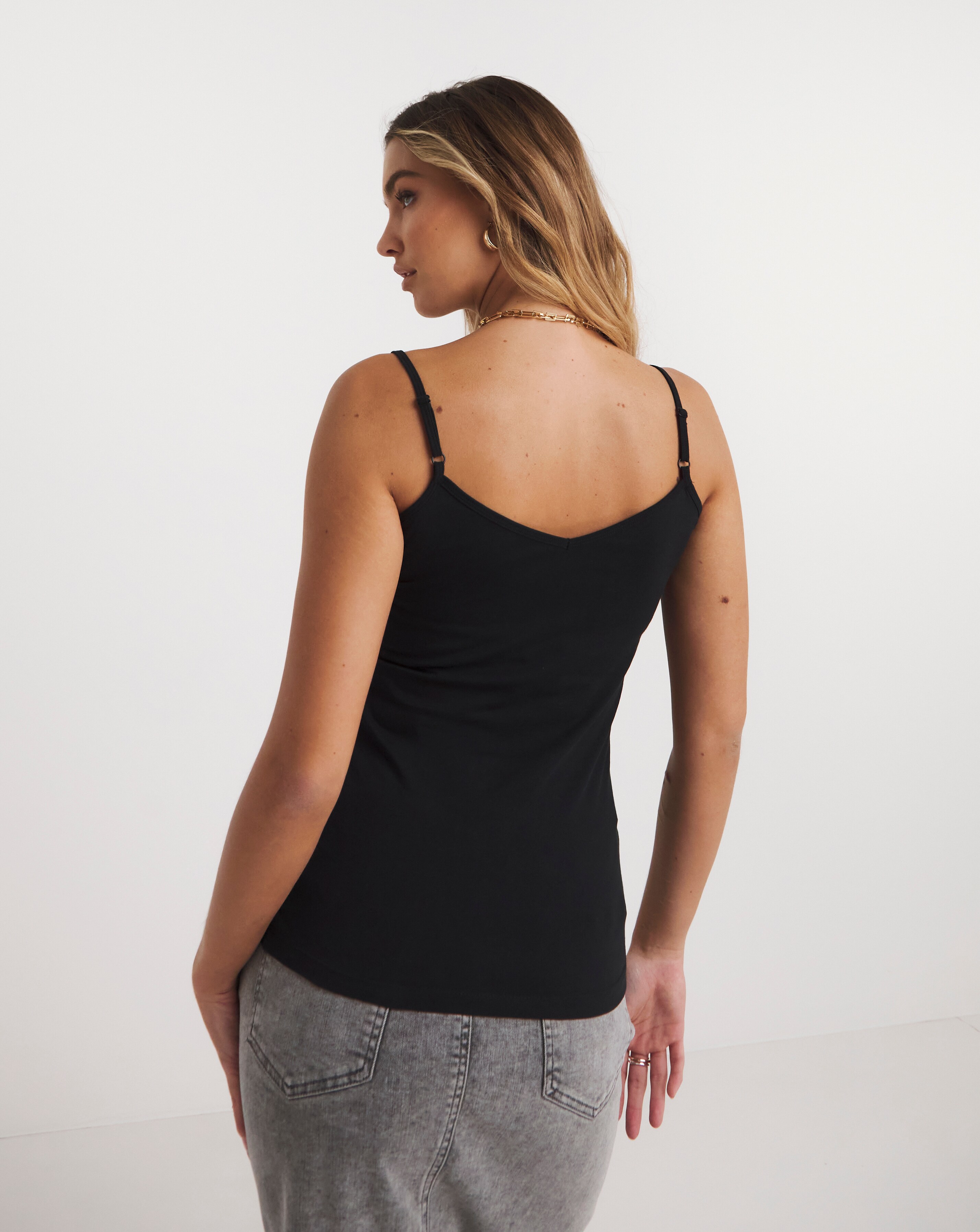 Black V Neck Cami Vest Simply Be