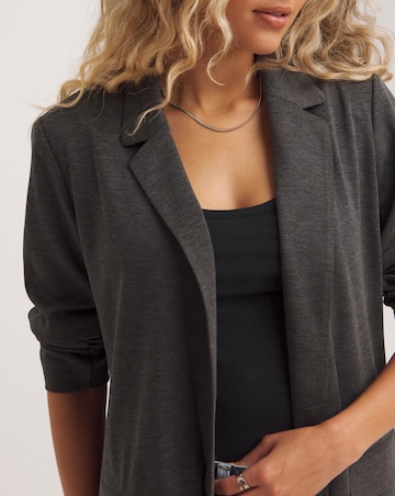 Grey Stretch Ponte Jersey Relaxed Blazer