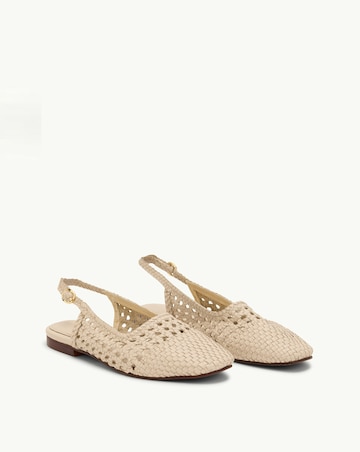 Nobodys Child White Leather Weave Slingbacks - Standard Fit (D)