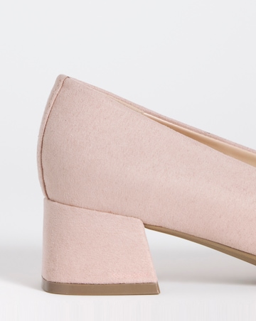 Heavenly Soles Catherine Low Block Heel Court Shoes - Wide Fit (E)