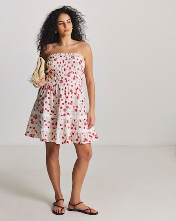 Simply Be Cotton Bandeau Beach Dress Cherry Print