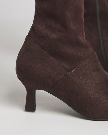 Hillary Kitten Heel High Leg Boot - Wide Fit (E) & Super Curvy Calf