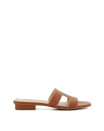 Dune Loupe Leather Slider Sandal Wide Fit
