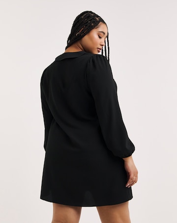 Black Button Through Shirt Dress