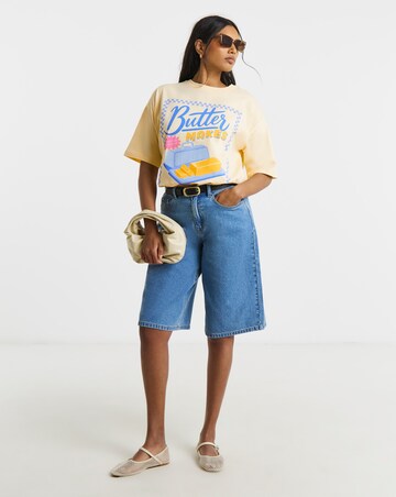 Yellow Butter Graphic Oversized T-Shirt