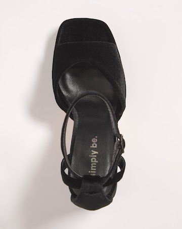 Emi Velvet Platform Heeled Sandals - Extra Wide Fit (EEE)