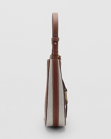 Mango Canvas & PU Shoulder Bag