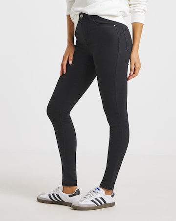Black Fleece Lined Cosy Warm Feel Soft Stretch Skinny Jeans
