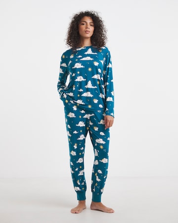 Chelsea Peers Jersey Crew Neck Rabbit Print Pyjama Set