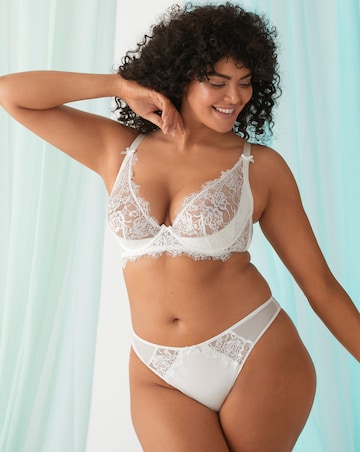 Figleaves Pulse Lace Underwired Plunge Bra (B-G) White