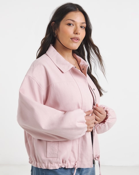 Simply Be Pink Cotton Lyocell Short Parka