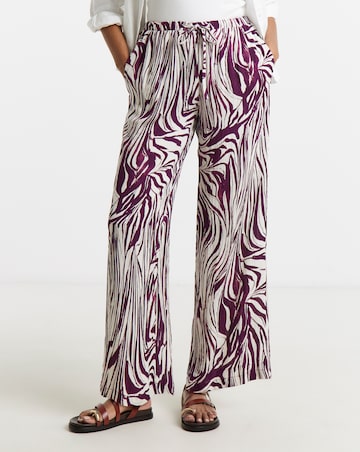 Zebra Crinkle Wide Leg Trouser