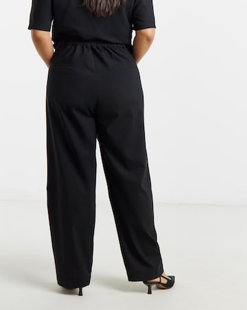 Simply Be Black Pleated Barrel Leg Trousers