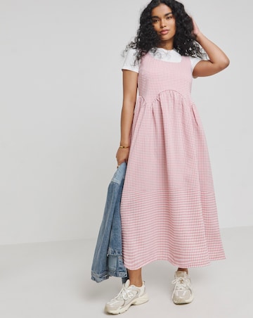 Pink Gingham Midi Sundress