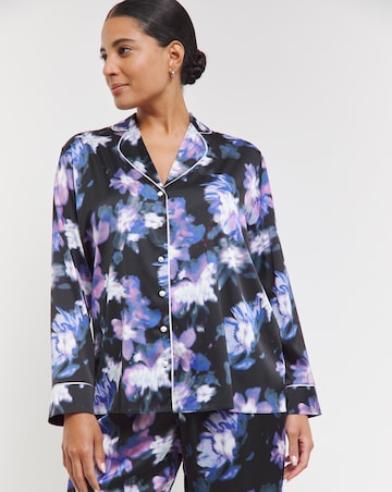 Figleaves Stretch Satin Button Through Pyjama Set