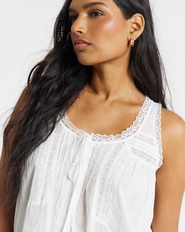 White Scoop Neck Prairie Cami