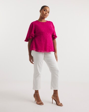 Joanna Hope Metallic Dobby Blouse