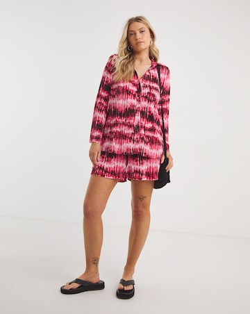 Pink Tie Dye Plisse Shirt