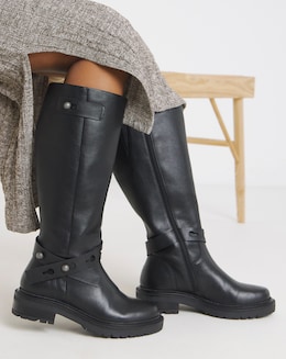 Veronica Knee High Wrap Detail Boots - Extra Wide Fit (EEE) &amp; Super Curvy Calf