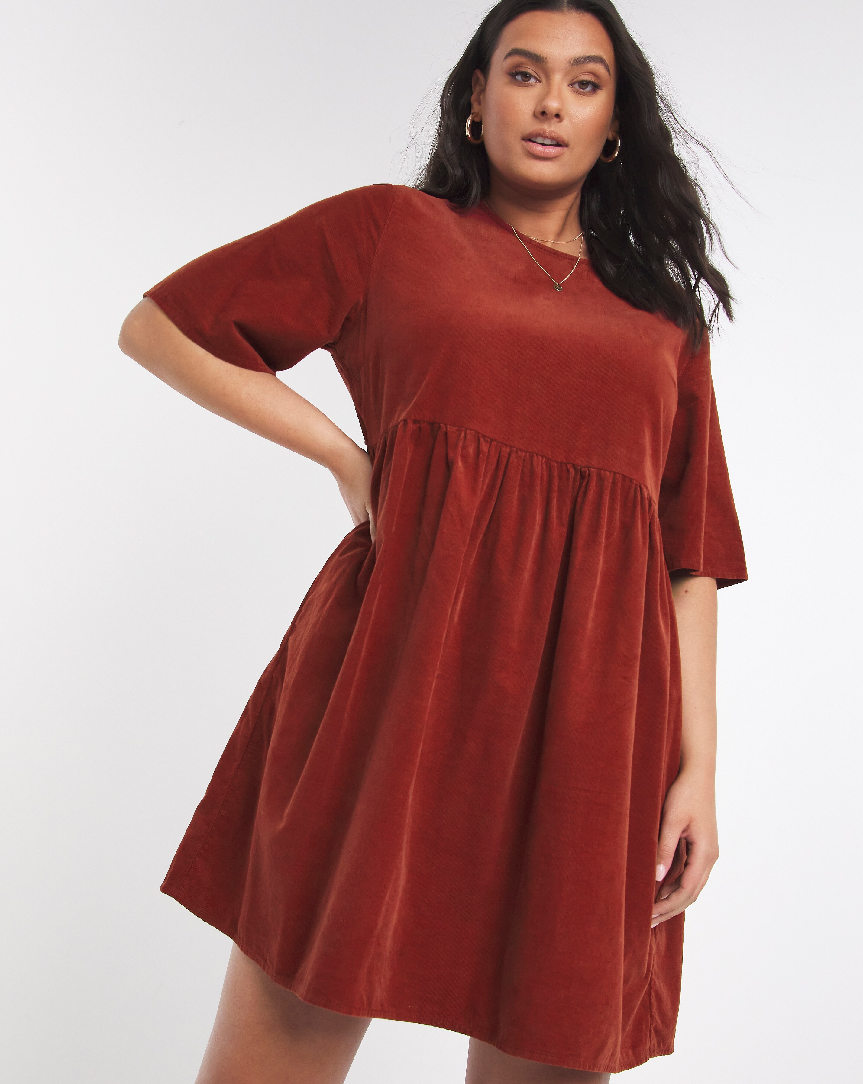 Corduroy smock dress online
