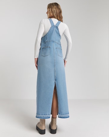 Light Wash Dungaree Denim Maxi Dress