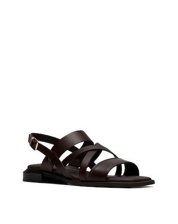Clarks Dark Brown Ariany Strap Leather Sandals - Standard Fit (D)