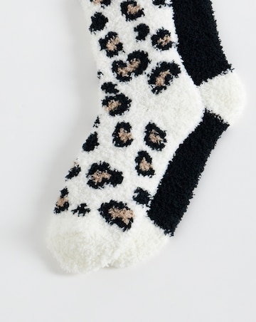 Pretty Secrets (2 Pair Pack) Cosy Socks Black Animal