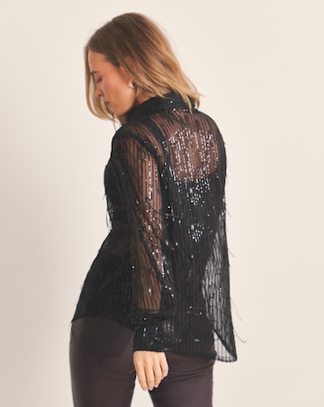 Simply Be Fringe Sequin Shirt