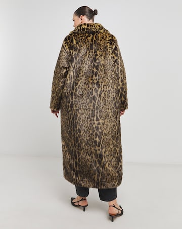 Leopard Faux Fur Midaxi Coat